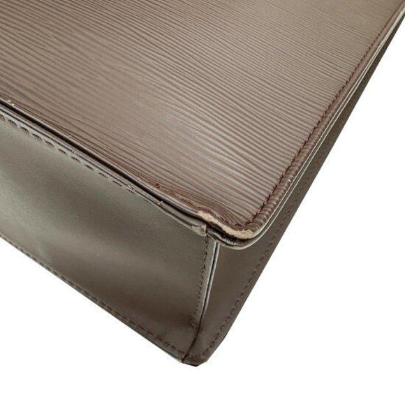 Louis Vuitton Epi Sac Plat Bag Handbag Vertical Leather Mocha Brown - Picture 9 of 10